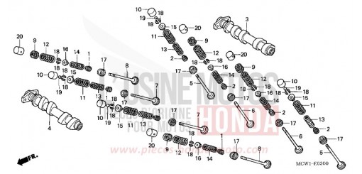 ARBRE A CAMES/SOUPAPE (AVANT) VFR800A3 de 2003